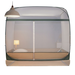 2025新款蒙古包蚊帐家用免安装卧室防摔儿童婴儿加密高级三开门