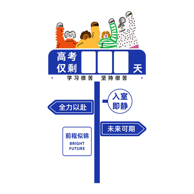 班级教室中高考倒计时提醒牌墙贴
