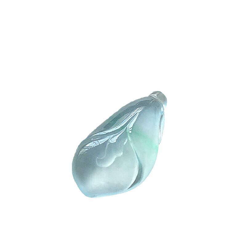 冰种飘花玉兰花吊坠裸石