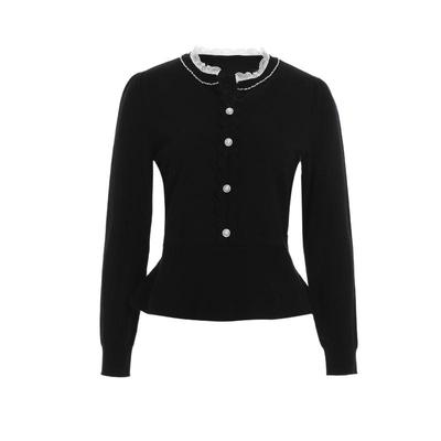 黑色时尚柔软长袖针织衫