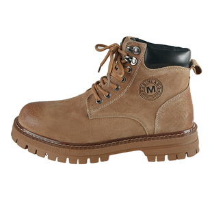 真皮马丁靴男冬季新款高帮厚底增高大黄靴美式复古中帮工装短靴子