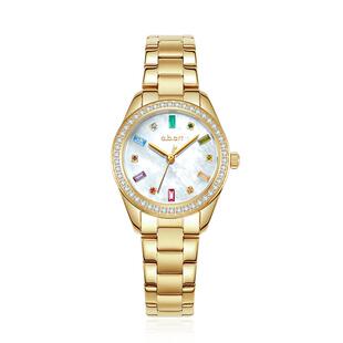 瑞士abart轻奢宝石小金表石英手表女款高级感送女友圣诞新年礼物