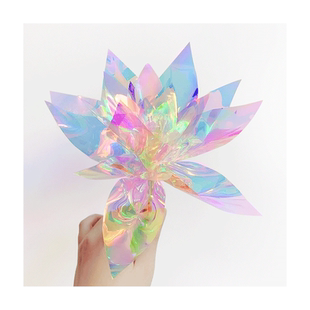 镭射纸炫彩膜环创手工创意艺术摄影装饰七彩色幻彩透明玻璃纸贴膜