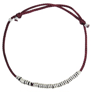 足银990新中式日进斗金盘缠手链女六六大顺纯银红绳手绳手饰手串