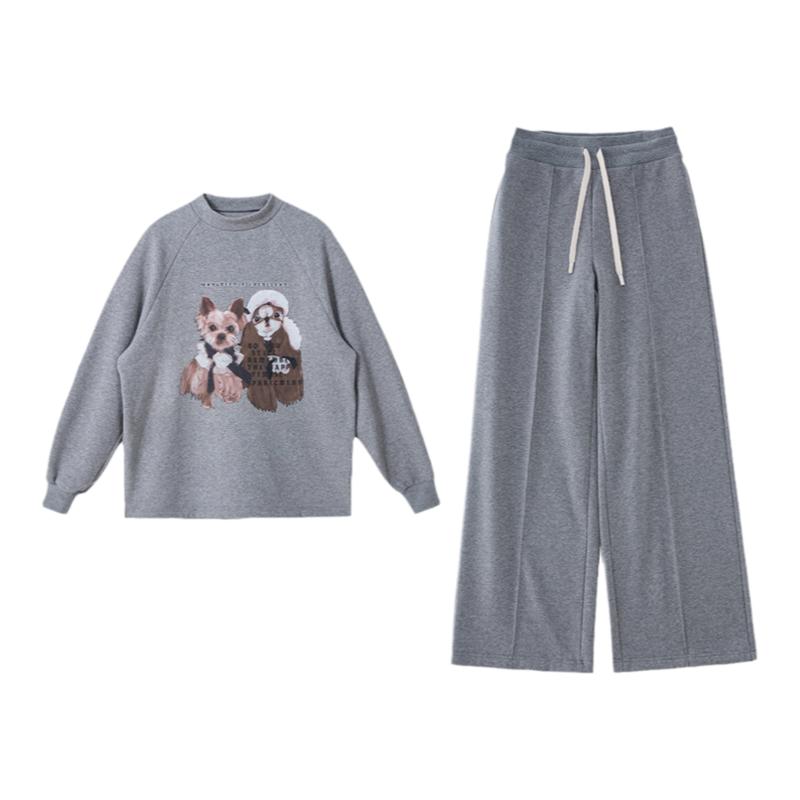 WxC抓绒卫衣玛尔济斯犬印花