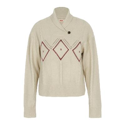 【Savi同款】Palavas 2025秋季新款索邦诗会菱格纹V领针织上衣女