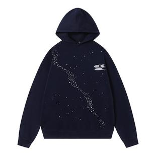 CryingCenter3M反光银河星糯感连帽宽松情侣糯米绒卫衣男女款
