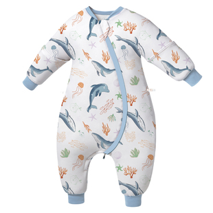 儿童睡袋春秋冬款冬季蚕丝小学生竹棉睡衣中大童分腿防踢被子神器