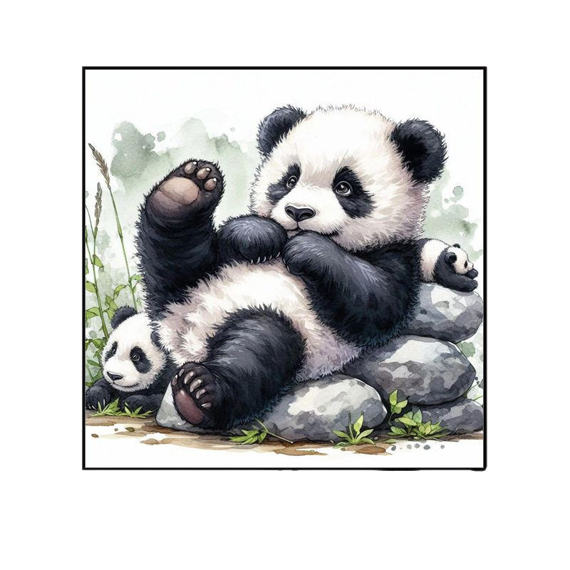 DIY数字油画高级感手工新款熊猫