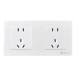 双联双86型开关插座厨房10十孔双五孔墙壁明线明盒连体排插座面板