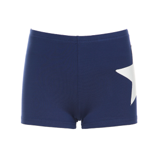 H家欧美女装 美式复古撞色五角星贴布绣短裤女紧身低腰运动热裤潮