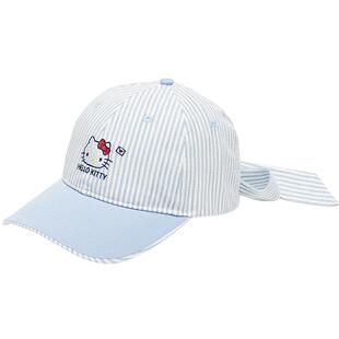 三福三丽鸥条纹凯蒂猫鸭舌帽棒球帽 户外服饰遮阳帽子855753