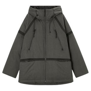 流石男装连帽时尚保暖羽绒服2025年冬季新款男士拼接高级加厚外套