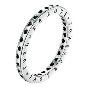 S925纯银永恒的爱小戒指细款指环清新甜美秀气可爱简约食指尾戒