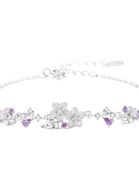 紫藤花开手链女款纯银