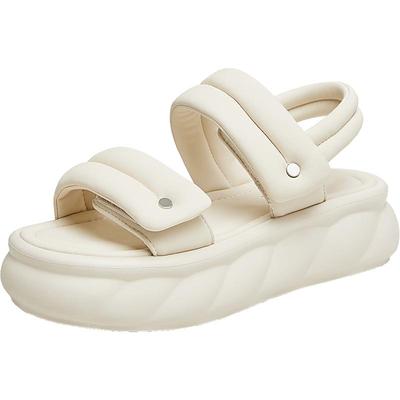 天美意魔术贴运动厚底凉