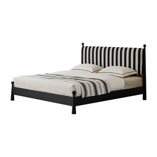 大司马 法式复古中古风白蜡木全实木床小户型省空间家用1米5的床