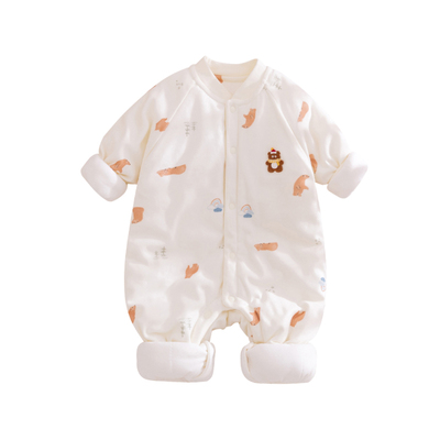 特价婴儿秋冬季连体衣宝宝棉衣服夹棉加厚哈衣爬服纯棉服a类冬装