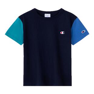 Champion冠军男女儿童装夏季新款潮流插肩袖刺绣小C标短袖T恤