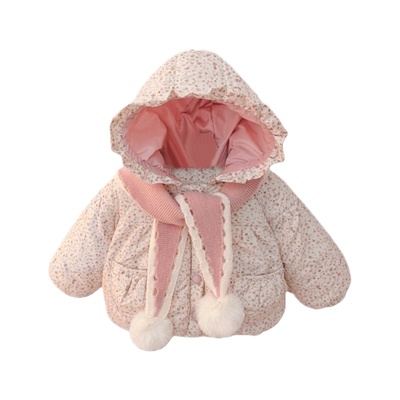 女童秋冬季加绒加厚棉服