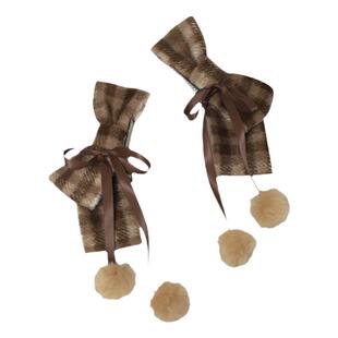 洛丽塔手作小物英伦风秋冬复古格子蝴蝶结对夹美拉德双马尾发夹女