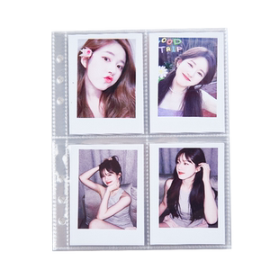 3寸四宫格卡册内页加厚20丝追星收纳透明一宫格小卡卡片明信片拍立得收纳册5寸卡套卡夹大容量明星相册A5内页