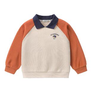男童POLO领学院风卫衣春装2026新款春秋款童装儿童宝宝小童上衣潮