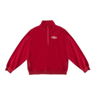 Converse匡威马年起飞系列新年款男女刺绣高领毛衣红色UCJ392-B35