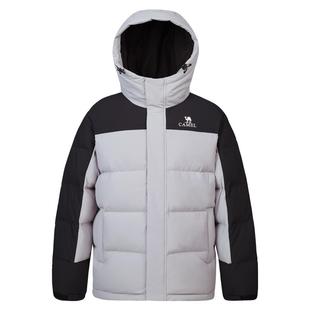 骆驼男装短款羽绒服男款三防秋冬白鸭绒加厚保暖百搭时尚连帽外套