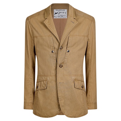 平圆方中水洗棉工装复古夹克西服