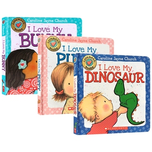 英文原版 Love Meez触摸纸板翻翻书3本合辑 我爱我的恐龙兔子玩具 I Love My Dinosaur Bunny Puppy Robot 儿童启蒙绘本 亲子互动