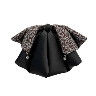 韩系复古碎花蝴蝶结马尾夹女2025新款高级感轻奢气质半扎发夹抓夹