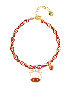 thisness牛年大吉纯银镀金手链