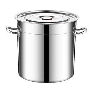 316LM不锈钢桶圆桶带盖商用大容量汤桶烧水桶卤桶家用炖汤锅201