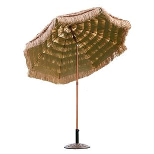 仿真稻草伞大遮阳伞户外摆摊折叠太阳伞沙滩伞茅草伞景区伞庭院伞