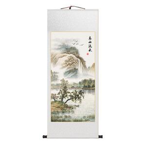 高山流水山水画迎客松玄关画中式