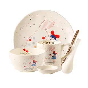 川岛屋可爱餐具礼盒二人食碗碟套装家用2026新款碗盘筷女生日礼物