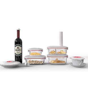 圆乐电动真空保鲜盒套装 真空碗盖微波加热保鲜袋玻璃密封盒饭盒