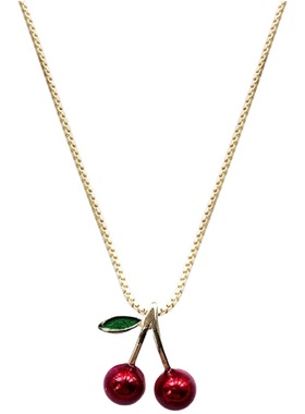 cherry樱桃s925纯银镀金项链女