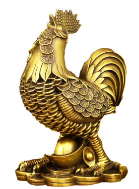 全铜公鸡金钱摆件家居卧室装饰品