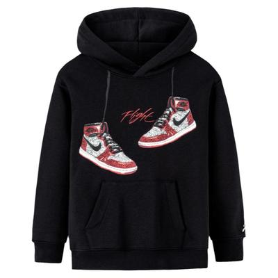 Jordan儿童装男童连帽加绒卫衣冬季新款中大童保暖上衣JD2242117