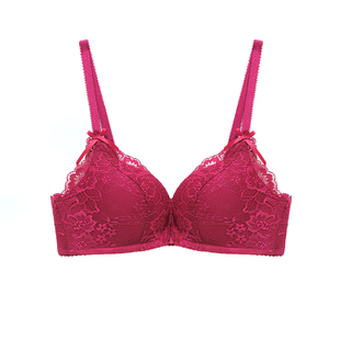 前扣前开文胸没有钢圈前面扣前排解扣中间打开系扣小胸纽扣内衣女