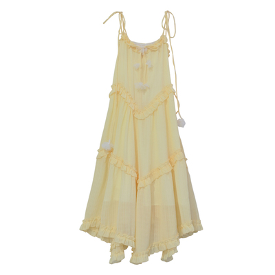 元气多巴胺少女宽松吊带裙海边裙