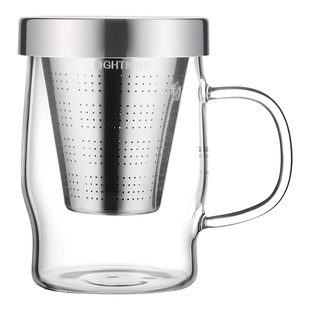 LIGHTKING耐热玻璃茶壶茶水分离过滤泡茶壶家用办公室单人水杯
