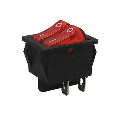 电饼铛开关6脚2档红色按键开关