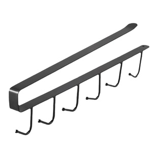 居家厨房铁艺橱柜收纳挂架多功能排钩衣柜整理架厨房无痕免钉挂钩