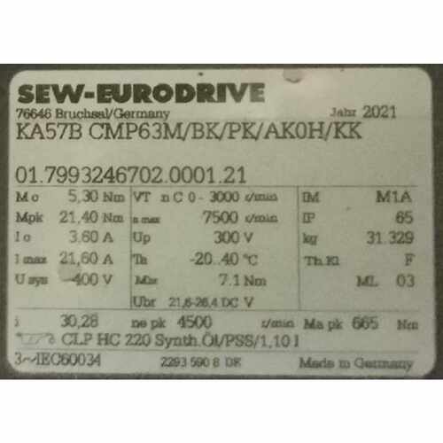 【议价-可维修】SEW KA57B CMP63M/BK/PK/AK0H 伺服电机 工控备件