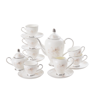 唐山骨瓷咖啡具套装别墅样板间咖啡壶咖啡杯陶瓷咖啡套具茶具礼盒