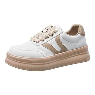 康奈女鞋秋季运动休闲鞋潮流活力小白鞋女厚底松糕鞋时尚板鞋