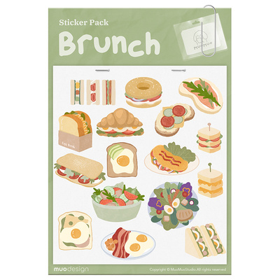 Muo | 电子手帐iPad美食贴纸素材本免抠透明goodnotes notability